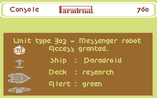Screenshot of Paradroid (Commodore 64, 1985) - MobyGames