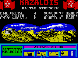 Tank Attack (ZX Spectrum) screenshot: Attack on base