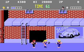 Double Dragon (Atari 7800) screenshot: Watch out for that whip!!