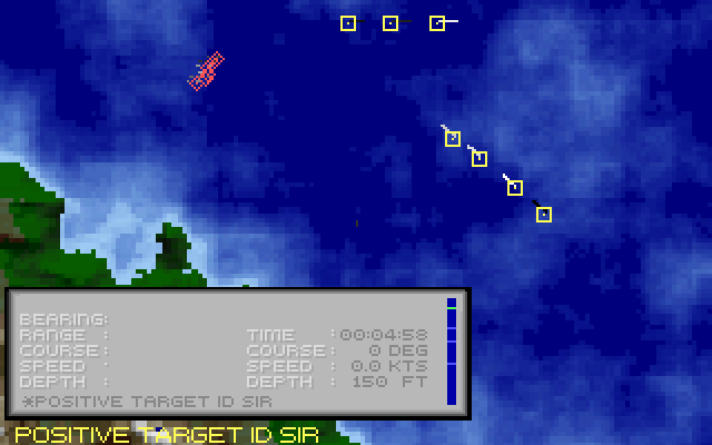 SSN-21 Seawolf (DOS) screenshot: Map view