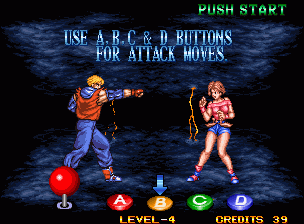 Double Dragon (Neo Geo) screenshot: Fighting instructions
