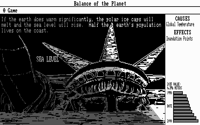 Balance of the Planet (DOS) screenshot: Some subjects are illustrated quite nicely.