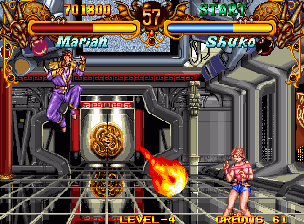 Double Dragon (Neo Geo) screenshot: Shuko, the final boss.