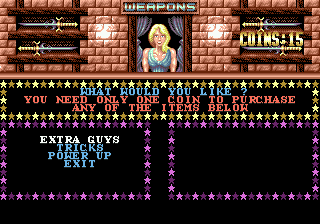 Double Dragon 3: The Rosetta Stone (Genesis) screenshot: Shopping