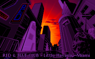 Fascination (DOS) screenshot: Red & Blue club in Little Havana
