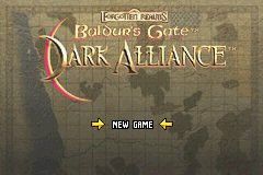 Baldur's Gate: Dark Alliance (Game Boy Advance) screenshot: Title screen