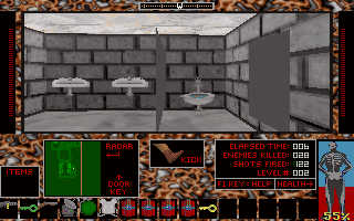 Chemical Warfare (DOS) screenshot: This is the bathroom in the back of the barracks.