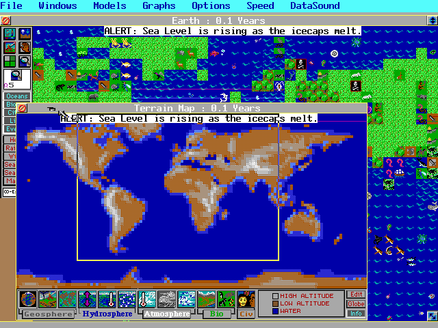 SimEarth: The Living Planet (DOS) screenshot: Save The Earth