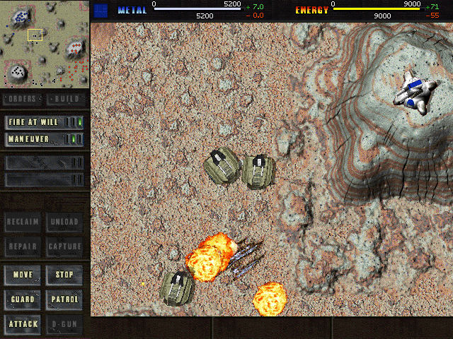 Total Annihilation (Windows) screenshot: high trouble