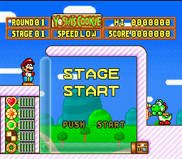 Yoshi's Cookie (SNES) screenshot: Action Mode: Stage Start