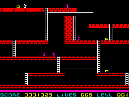 Lode Runner (ZX Spectrum) screenshot: Collect all boxes of gold to finish level
