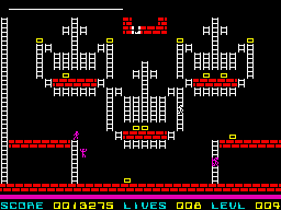 Lode Runner (ZX Spectrum) screenshot: Climb on ladders and reach higher places
