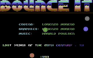 Bounce It (Commodore 64) screenshot: Title screen