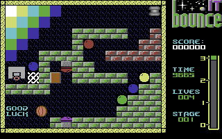Bounce It (Commodore 64) screenshot: The first screen