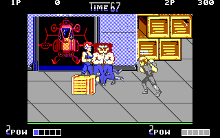 Double Dragon II: The Revenge (DOS) screenshot: Come on Billy, Jimmys getting his but kicked!
