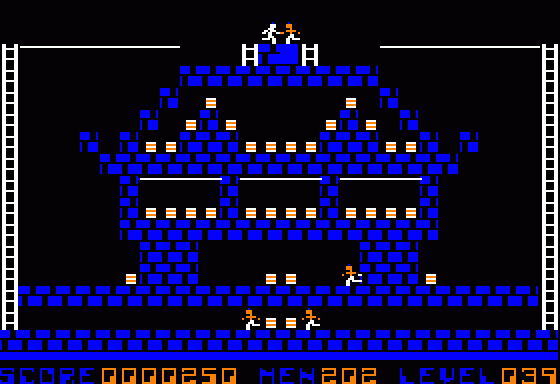 Lode Runner (Apple II) screenshot: Is that one of the Broderbund crowns?