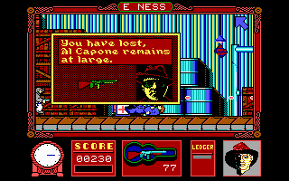 The Untouchables (DOS) screenshot: Game over