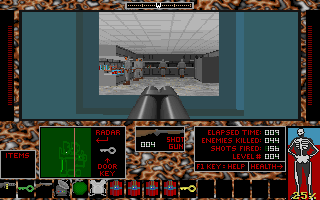 Chemical Warfare (DOS) screenshot: The door to the lab is locked for now.