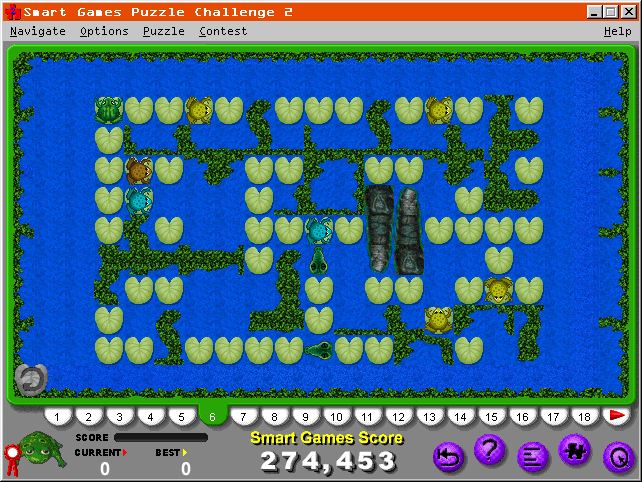 Smart Games Puzzle Challenge 2 (Windows 3.x) screenshot: Leapfrog