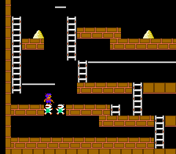 Lode Runner (NES) screenshot: Making a bridge...