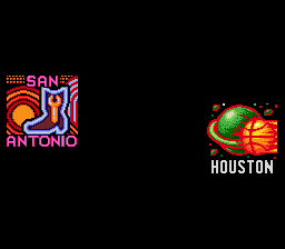 Double Dribble: The Playoff Edition (Genesis) screenshot: The team logos are nothing like the NBA ones - the title is not licensed