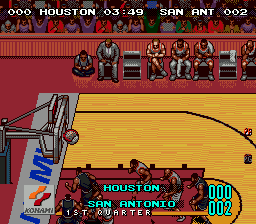 Double Dribble: The Playoff Edition (Genesis) screenshot: Nice shot there!