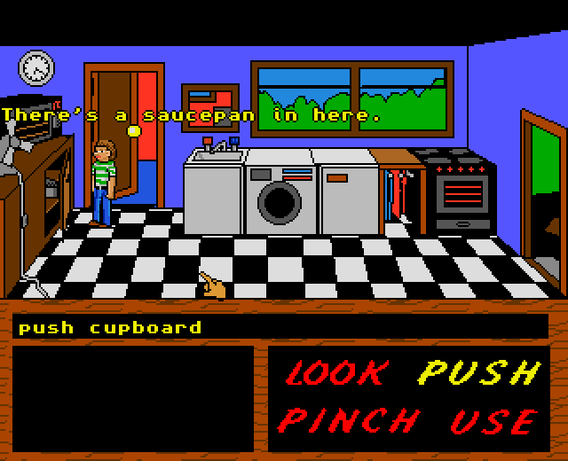 The Dodgy Game (Amiga) screenshot: In the kitchen