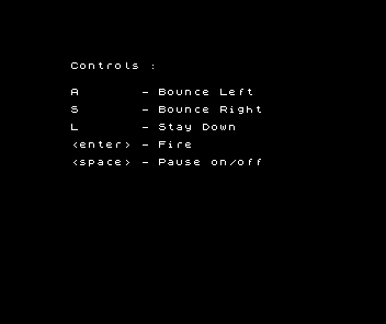 Ball Crazy (ZX Spectrum) screenshot: Controls