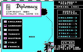 Computer Diplomacy (DOS) screenshot: Title screen