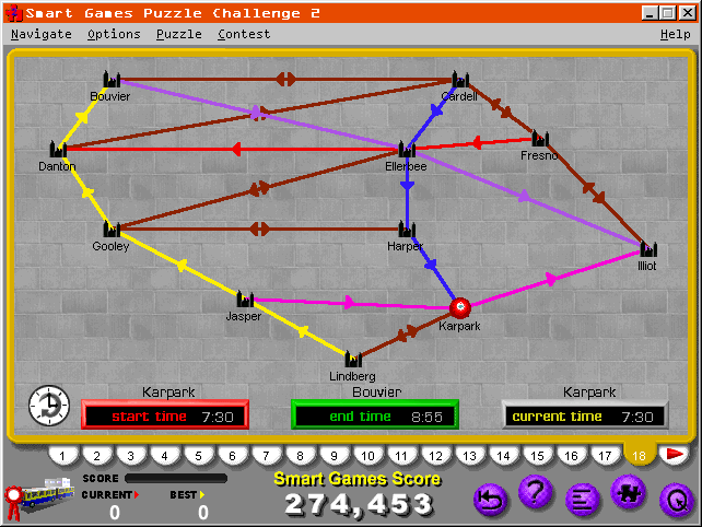Smart Games Puzzle Challenge 2 (Windows 3.x) screenshot: Mass Transit