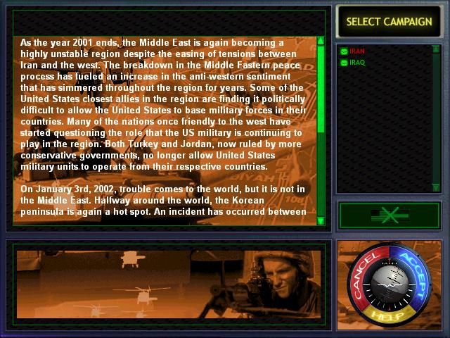 Jane's Combat Simulations: F-15 (Windows) screenshot: Campaign Screen