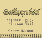 Balloon Kid (Game Boy) screenshot: Title Screen