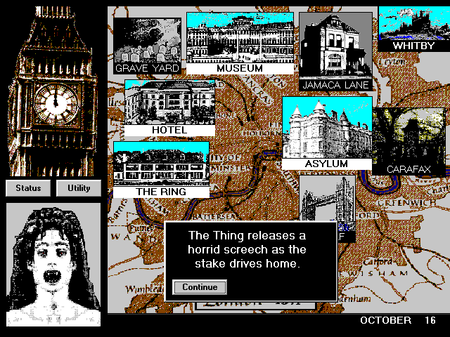 Dracula in London (Windows 3.x) screenshot: Staking Mina