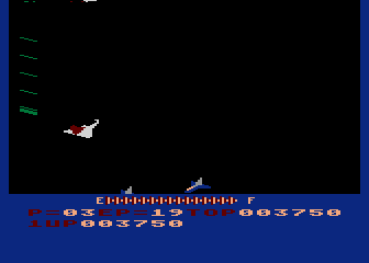 Zaxxon (Atari 8-bit) screenshot: The second part of the game