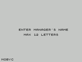 Premier II (ZX Spectrum) screenshot: Manager name