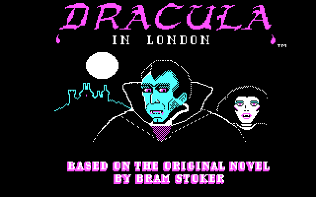 Dracula in London (DOS) screenshot: The title screen