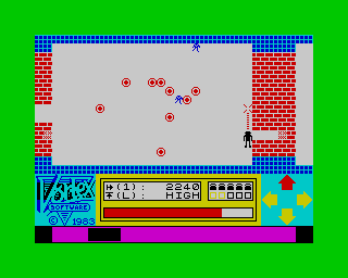 Android One: The Reactor Run (ZX Spectrum) screenshot: Stage 2 - Destroying another... thing!