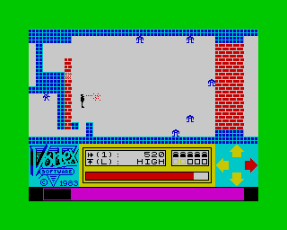 Android One: The Reactor Run (ZX Spectrum) screenshot: Stage 1 - Destroying a.... Thing!