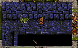 Conan: The Cimmerian (DOS) screenshot: ...and stomps through the huge maze-like underground level.