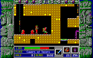 Zeliard (DOS) screenshot: The Golden Caverns of Dorado (MCGA)