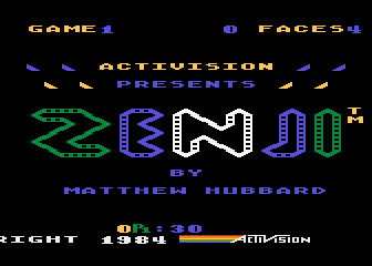 Zenji (Atari 8-bit) screenshot: Title screen