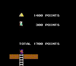 Lode Runner (NES) screenshot: End of stage bonus