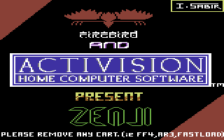 Zenji (Commodore 64) screenshot: Loading screen (Firebird release)