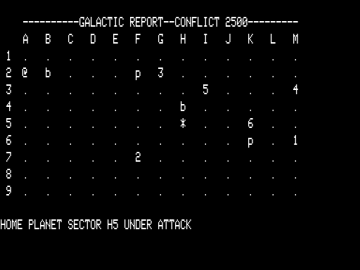 Conflict 2500 (TRS-80) screenshot: Game Starts