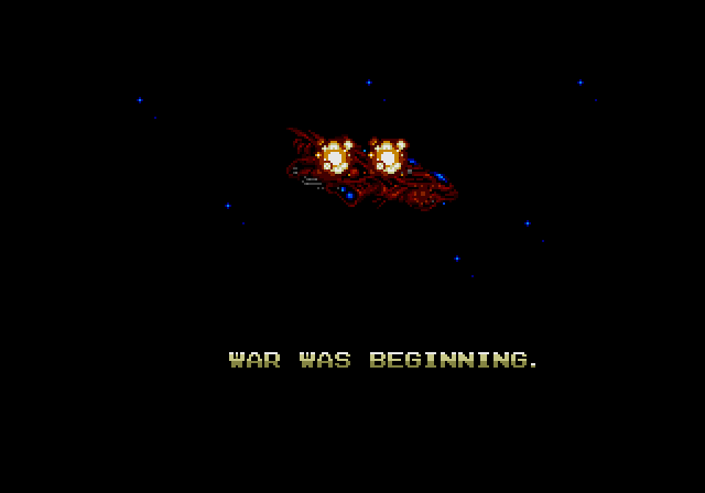 Zero Wing (Genesis) screenshot: And little did we know that the guys fighting haven't the slightest clue about how to speak.
