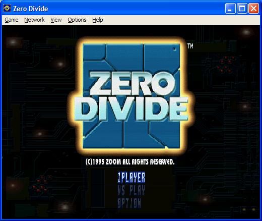 Zero Divide (Windows) screenshot: Title Screen