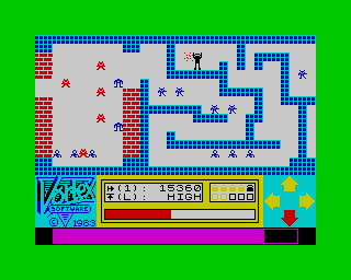 Android One: The Reactor Run (ZX Spectrum) screenshot: Success. Here's a carrot. Now do as I say and return base.