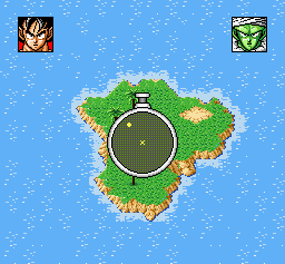 Dragon Ball Z: Super Saiya Densetsu (SNES) screenshot: Using Dragon Radar