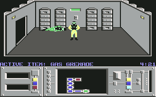 Infiltrator II (Commodore 64) screenshot: Mission 1 - Security Door Control Room
