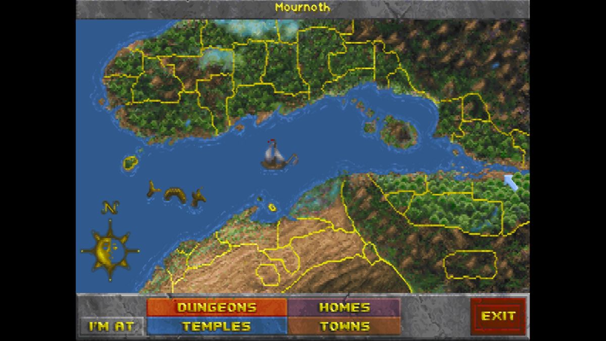 The Elder Scrolls: Chapter II - Daggerfall (Windows) screenshot: Fast travel map.